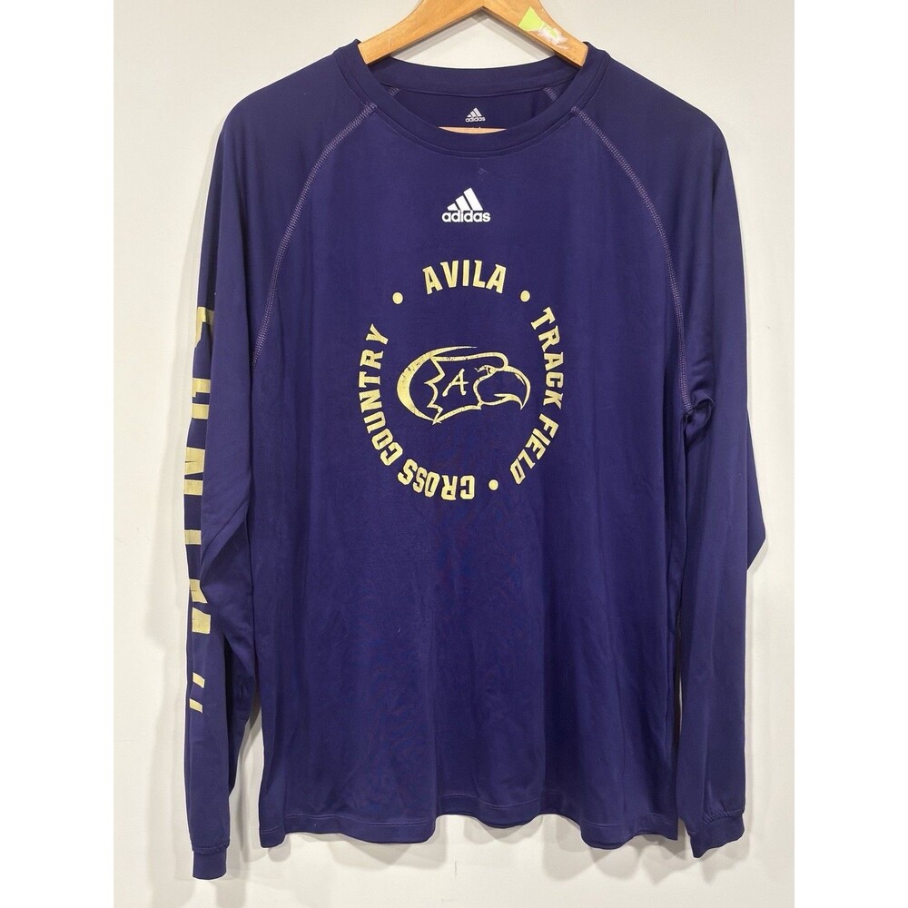 adidas Climalite Women's M Long Sleeve Shirt Avila College Track & Field Purple